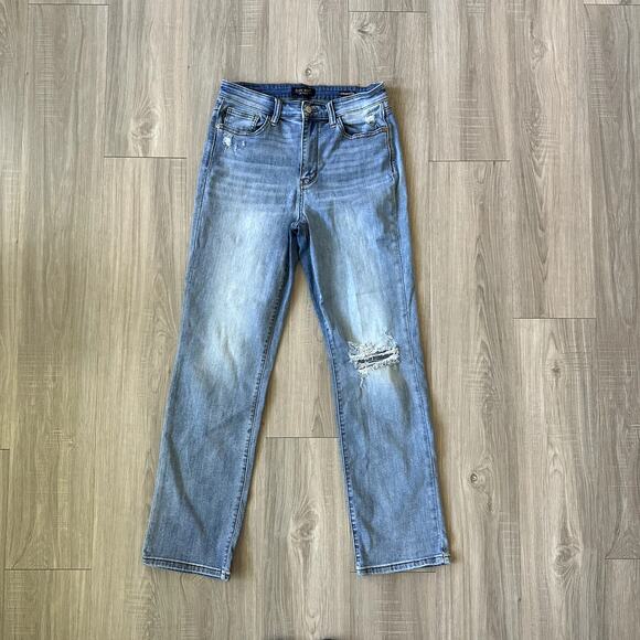 Judy Blue Straight Leg Jeans Medium Wash High Waisted Size 9/29 - Picture 1 of 10